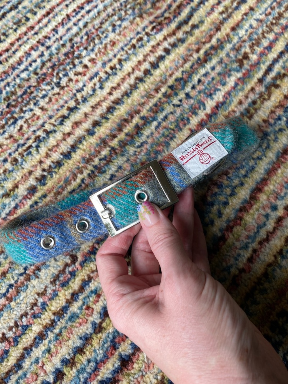 Harris Tweed wool dog collar